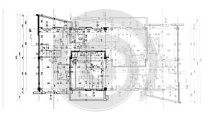 Abstract architecture background: blueprint house plan