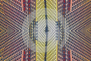 Abstract architecture background collage of skyscraper building