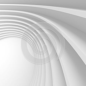 Abstract Architecture Background. 3d Rendering of White Circular