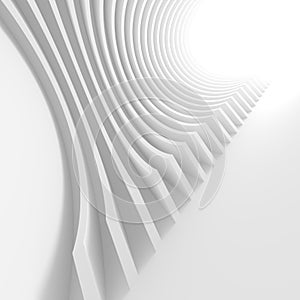 Abstract Architecture Background. 3d Rendering of White Circular