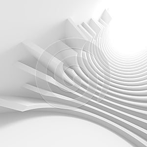 Abstract Architecture Background. 3d Rendering of White Circular