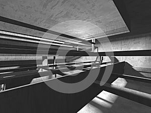 Abstract architecture background. Empty rough concrete interior