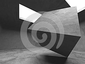 Abstract architecture background. Empty rough concrete interior