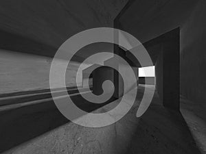 Abstract architecture background. Empty rough concrete interior