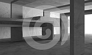 Abstract architecture background. Empty rough concrete interior