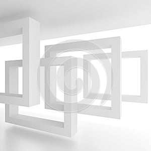 Abstract Architecture Background. White Building Construction