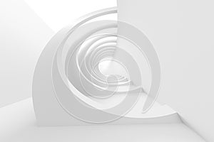 Abstract Architecture Background. White Circular Tunnel Building