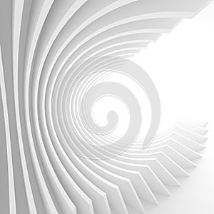 Abstract Architecture Background. White Circular Tunnel Building