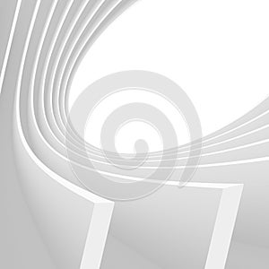 Abstract Architecture Background. White Circular Tunnel Building