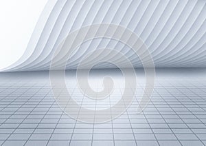 Abstract architecture background.White empty room with perspective.3d render