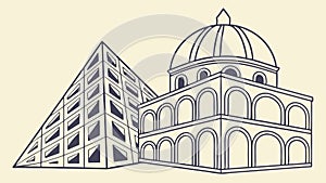 Abstract Architecture Building Structure Design, vector design Generative AI