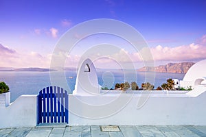 Abstract architecture of cycladic aegean traditional buildings, Santorini.