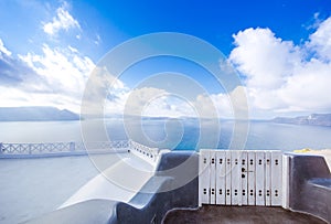 Abstract architecture of cycladic aegean traditional buildings, Santorini.