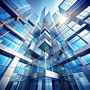 Abstract architecture geometric shape 3D render