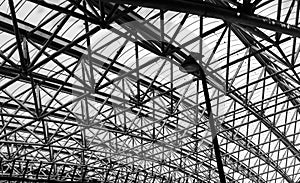 Abstract architecture part of steel structure roof.