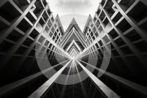 Abstract architecture symmetrical lines and shapes