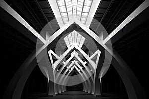 Abstract architecture symmetrical lines and shapes