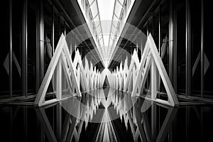 Abstract architecture symmetrical lines and shapes