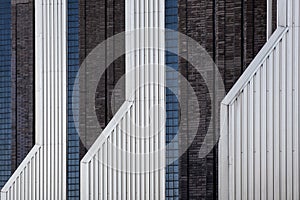 Abstract architecture wall fragment of modern urban geometry. Business building