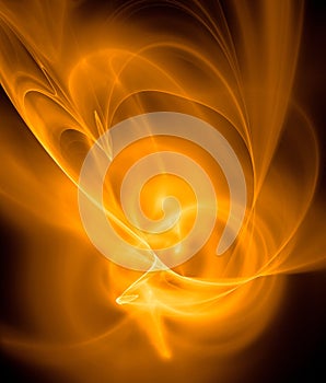 Abstract ardent background in yellow, black and orange