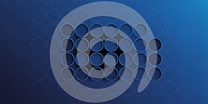 Abstract Blue Circles Arranged in Grid with Gradient Background pattern