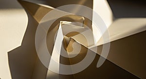 Abstract arrangement of folded paper creating