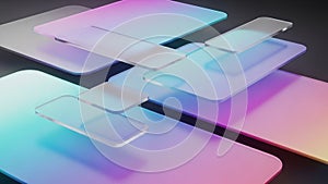 Overlapping Translucent Rectangular and Square Shapes with Pastel Gradient abstract geometric