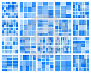 Abstract blue geometric grid pattern, digital data technology concept background