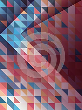 Abstract arrow with blue and pink triangles pattern