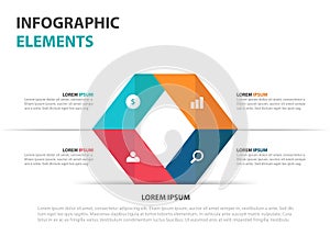 Abstract arrow business Infographics elements, presentation template flat design vector illustration for web design marketing