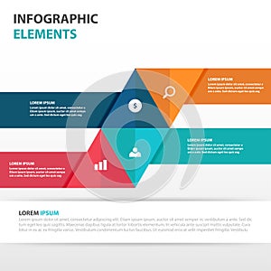 Abstract arrow business Infographics elements, presentation template flat design vector illustration for web design set