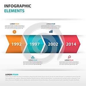 Abstract arrow business timeline Infographics elements, presentation template flat design vector illustration for web design