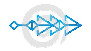 Abstract arrow flow pattern, dynamic progress and digital data direction, vector design Generative AI