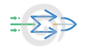 Abstract Arrow with Flowing Data Lines, Digital Motion, vector design Generative AI