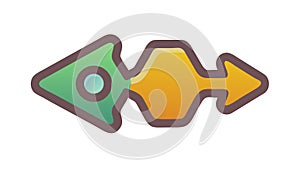 Abstract Arrow Icon: Directional Flow & Dynamic Path, vector design Generative AI