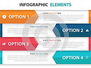 Abstract arrow label business Infographics elements, presentation template flat design vector illustration for web design
