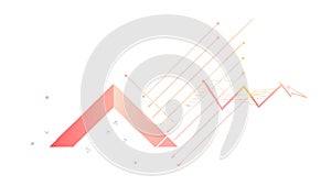 Abstract arrow pointing upwards with a dynamic growth chart. vector design Generative AI