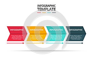 Abstract arrows of graph, diagram with 3 steps, options, parts or processes. Vector business template for presentation