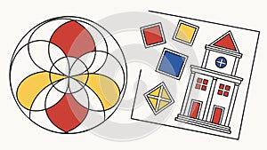 Abstract art and architecture design elements and icons set, vector design Generative AI