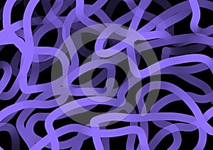 Abstract art background black color with wavy swirl purple lines. Backdrop with curve violet ribbon. Wave pattern