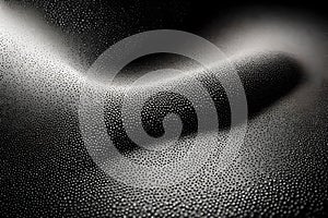 Abstract art background featuring black cloth with animated desaturated particles. Elegant and dynamic design showcasing the photo