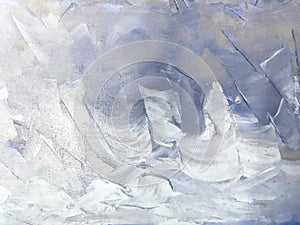 Abstract art background light blue and white colors. Watercolor painting with gray gradient. Acrylic texture backdrop