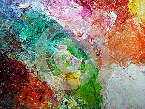 Abstract art background , Modern art , Hand drawn ,oil color flower texture on canvas from thailand