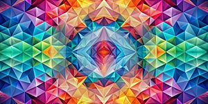 Abstract art background Triadic color palette using complex geometric shapes ranging in diffusion and reflectiveness Generative