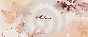 Abstract art background with watercolor autumn collection