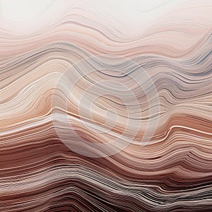 Abstract Art: Beige And Brown Wavy Lines With Delicate Chromatics