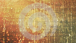 Abstract art of binary code and digital waves in blue and pink colors. AIG53F.