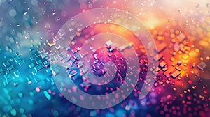 Abstract art of binary code and digital waves in colorful vibrant colors. AIG53F.