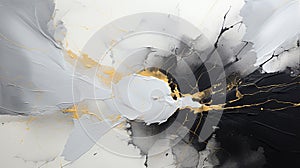 Abstract Art Black with White Blizard Line in Middle Oil Painting Background photo