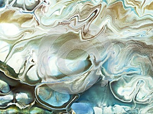Abstract art blue and green painting, creative hand painted background, marble texture